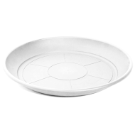 Pack de 6 platos de plástico de color blanco para macetas de 50/60 cm "mediterránea". Set de 6 bandejas redondas para tiestos válidas para interior o exterior. Juego de 6 piezas para jardinería