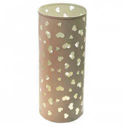 Paragüero metálico redondo de color surtido(negro y marfíl) de 45x19 cm soporte para paraguas cilíndrico de hierro, diseño con c