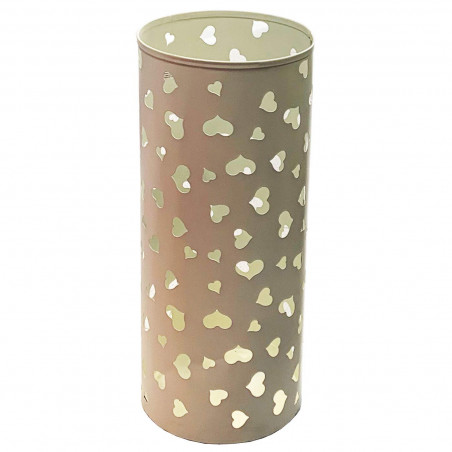 Paragüero metálico redondo de color surtido(negro y marfíl) de 45x19 cm soporte para paraguas cilíndrico de hierro, diseño con c