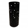 Paragüero metálico redondo de color surtido(negro y marfíl) de 45x19 cm soporte para paraguas cilíndrico de hierro, diseño con c