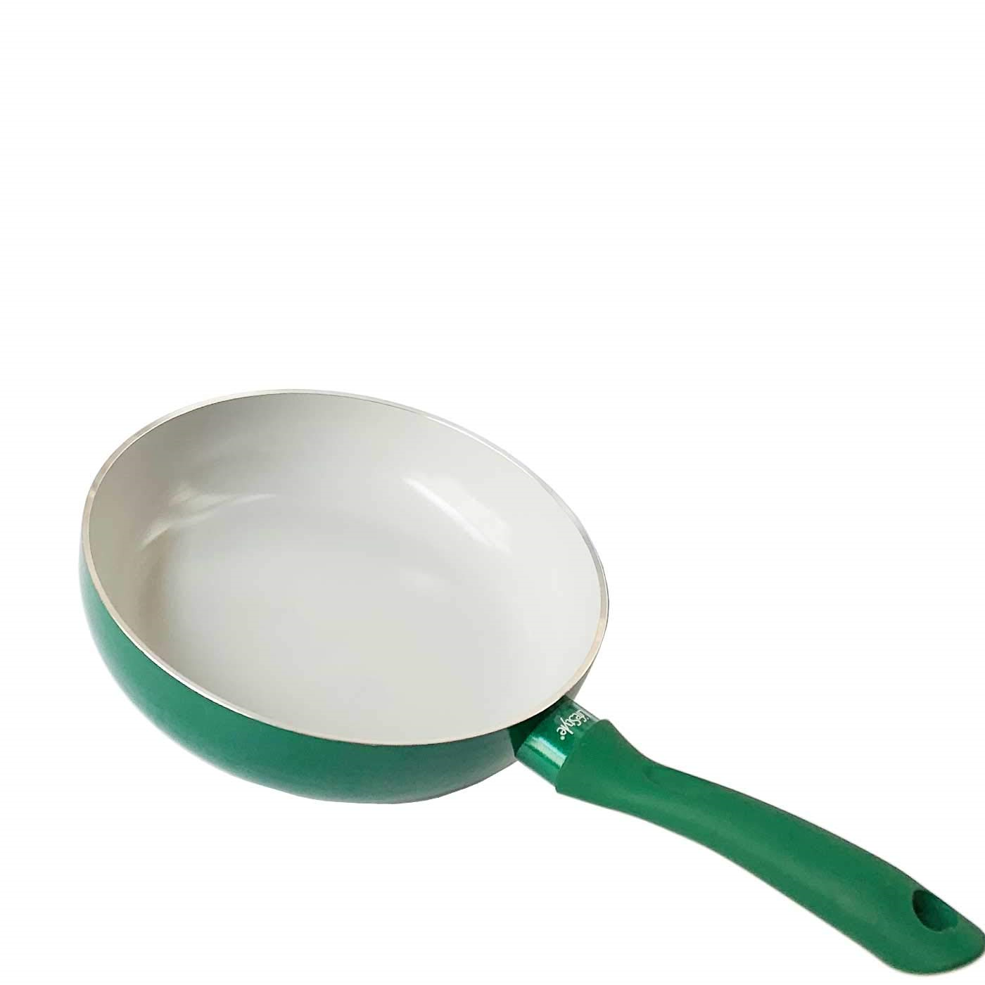 LifeStyle Sartén de aluminio y cerámica, diseño "gold green" de 28 cm de diámetro y 5,5 cm de alto, Recipiente válido para inducción y todo tipo de fuegos, para realizar labores de cocina o repostería