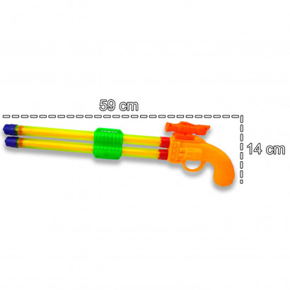 Tradineur - Escopeta de agua a presión, Incluye mira, Para mayores de 3 años, 14 x 59 x 5,5 cm, Color Surtido.