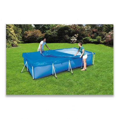 Tradineur - Cubierta para piscinas, fabricada en PE, incluye cuerda para asegurar la cubierta. 300 x 210 cm.