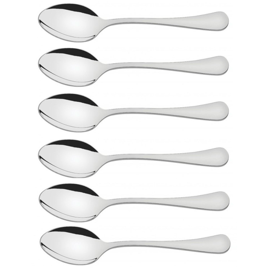 Tradineur - Set de 6 cucharas para café de acero inoxidable, cucharillas clásicas para postre, helado, tarta, té, infusiones, 13 cm