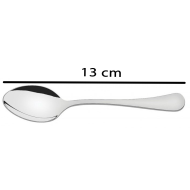 Tradineur - Set de 6 cucharas para café de acero inoxidable, cucharillas clásicas para postre, helado, tarta, té, infusiones, 13 cm