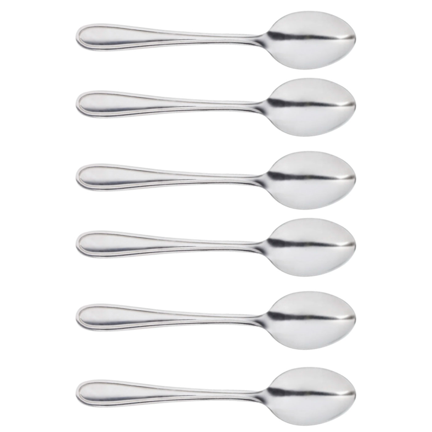 Tradineur - Set de 6 cucharillas para café de acero inoxidable, cucharas clásicas para postre, helado, tarta, té, infusiones, 13,8 cm