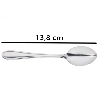 Tradineur - Set de 6 cucharillas para café de acero inoxidable, cucharas clásicas para postre, helado, tarta, té, infusiones, 13,8 cm