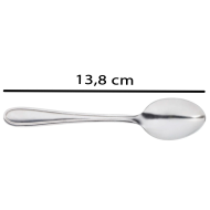 Tradineur - Set de 6 cucharillas para café de acero inoxidable, cucharas clásicas para postre, helado, tarta, té, infusiones, 13,8 cm