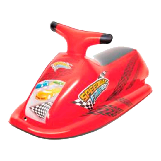 Tradineur - Flotador hinchable infantil con forma de moto de agua, vinilo resistente, valvula de seguridad. 89 x 46 cm.