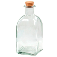 Tradineur - Botella de vidrio, frasca con tapón de corcho, reutilizable, recargable, licores, aceite, agua, vino, whisky, bodas, 9,2 x 4,6 cm, 100 ml