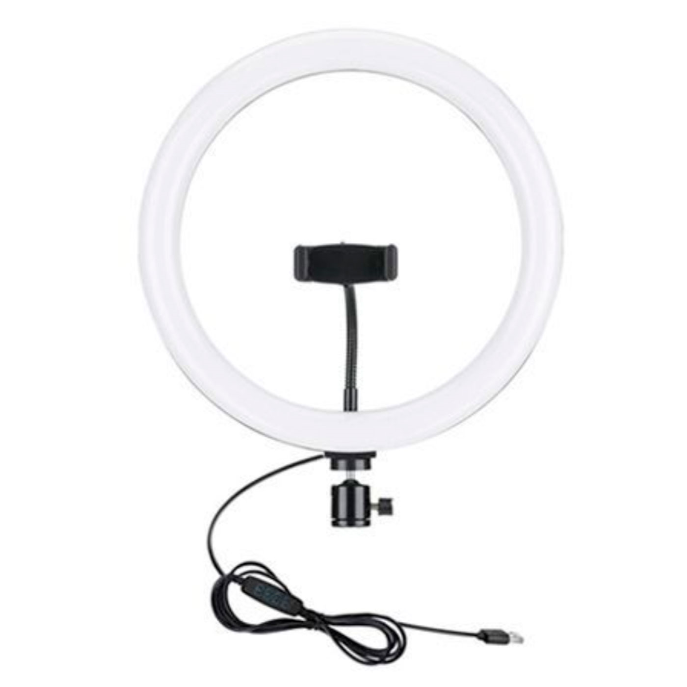 Anillo, aro de luz LED, iluminación fotográfica con soporte para móvil, videoconferencia, selfie, Tik Tok, maquillaje, Youtube Live, Ø 26 cm