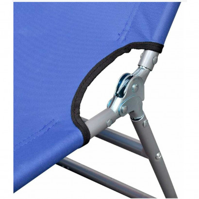 Tradineur - Tumbona plegable de aluminio, reclinable, tejido oxford, ideal para playas y piscinas. Color Azul. 187 x 58 x 24 cm