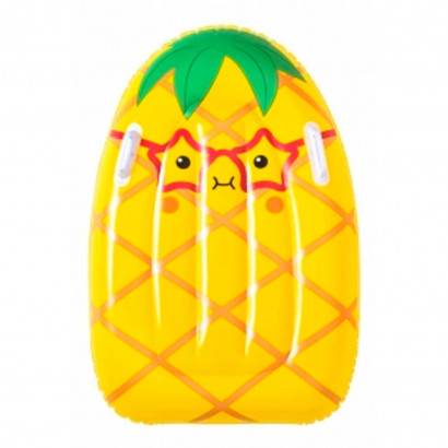 Tradineur - Colchoneta infantil hinchable con diseño de frutas, vinilo resistente, incluye parche de reparación, 84 x 56 cm