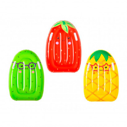 Tradineur - Colchoneta infantil hinchable con diseño de frutas, vinilo resistente, incluye parche de reparación, 84 x 56 cm