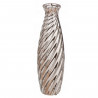 Tradineur - Jarrón metálico plateado, diseño con ondas, florero minimalista, recipiente para flores, decoración del hogar, 27,5