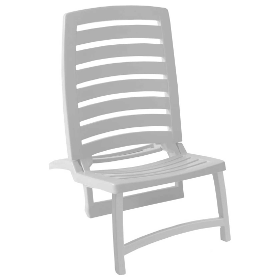 Tradineur - Silla plegable para playa, fabricado en resistente plástico, ligero y cómodo. Color blanco. 64 x 42 x 58 cm