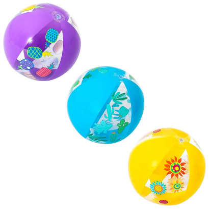 Tradineur - Pelota de playa hinchable con válvula de seguridad, vinilo, balón inflable de verano, Ø 51 cm, color aleatorio