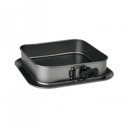Tradineur - Molde de horno desmontable - cuadrado con bandeja y doble capa antiadherente - 24 cm
