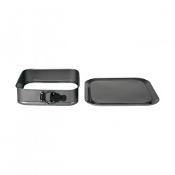 Tradineur - Molde de horno desmontable - cuadrado con bandeja y doble capa antiadherente - 24 cm
