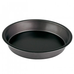Tradineur - Molde redondo de acero antiadherente 26 x 5 cm, recipiente, bandeja, fuente para horno, repostería, roscón, bizcocho