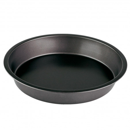 Tradineur - Molde redondo de acero antiadherente 26 x 5 cm, recipiente, bandeja, fuente para horno, repostería, roscón, bizcocho