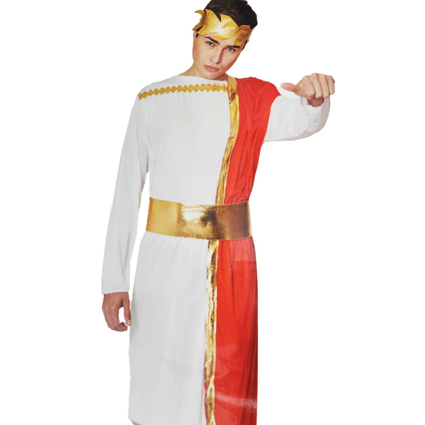 Tradineur - Disfraz de romano, fibra sintética, atuendo de senador, carnaval, Arde Lucus, halloween, cosplay, fiestas (Hombre adulto, talla M)