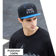 Tradineur - Gorra de béisbol ancha "Music" para hombre con ajuste posterior a presión, 100% poliéster, accesorio sport, skate, talla única, color aleatorio