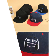 Tradineur - Gorra de béisbol ancha "Music" para hombre con ajuste posterior a presión, 100% poliéster, accesorio sport, skate, talla única, color aleatorio