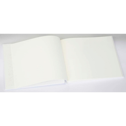 Tradineur - Libro de firmas para bodas con lazo de seda, álbum en blanco para mensajes de invitados, regalo para novios (64 páginas, 23,5 x 27 cm)