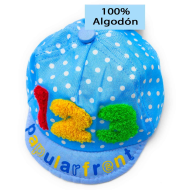 Tradineur - Gorra de bebé con goma para barbilla, 100% algodón, suave, verano, protección solar, unisex, 0 - 3 meses, color aleatorio