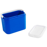 Tradineur - Nevera portátil con asa, polipropileno, porta alimentos y bebidas para playa, acampada (Azul y blanco, 10 litros, 25,5 x 32,5 x 20 cm)