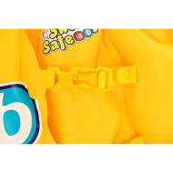 Tradineur - Chaleco hinchable infantil, incluye hebillas ajustables, cuello inflable y 3 cámaras de aire, niños, playa, piscina (Amarillo, 51 x 46 cm)