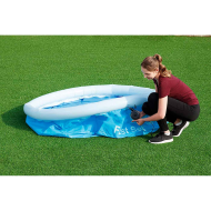 Tradineur - Piscina con aro hinchable, resistente a rayos UV, parche de reparación, fácil montaje (Azul y blanco, 940 litros, 183 x 51 cm)