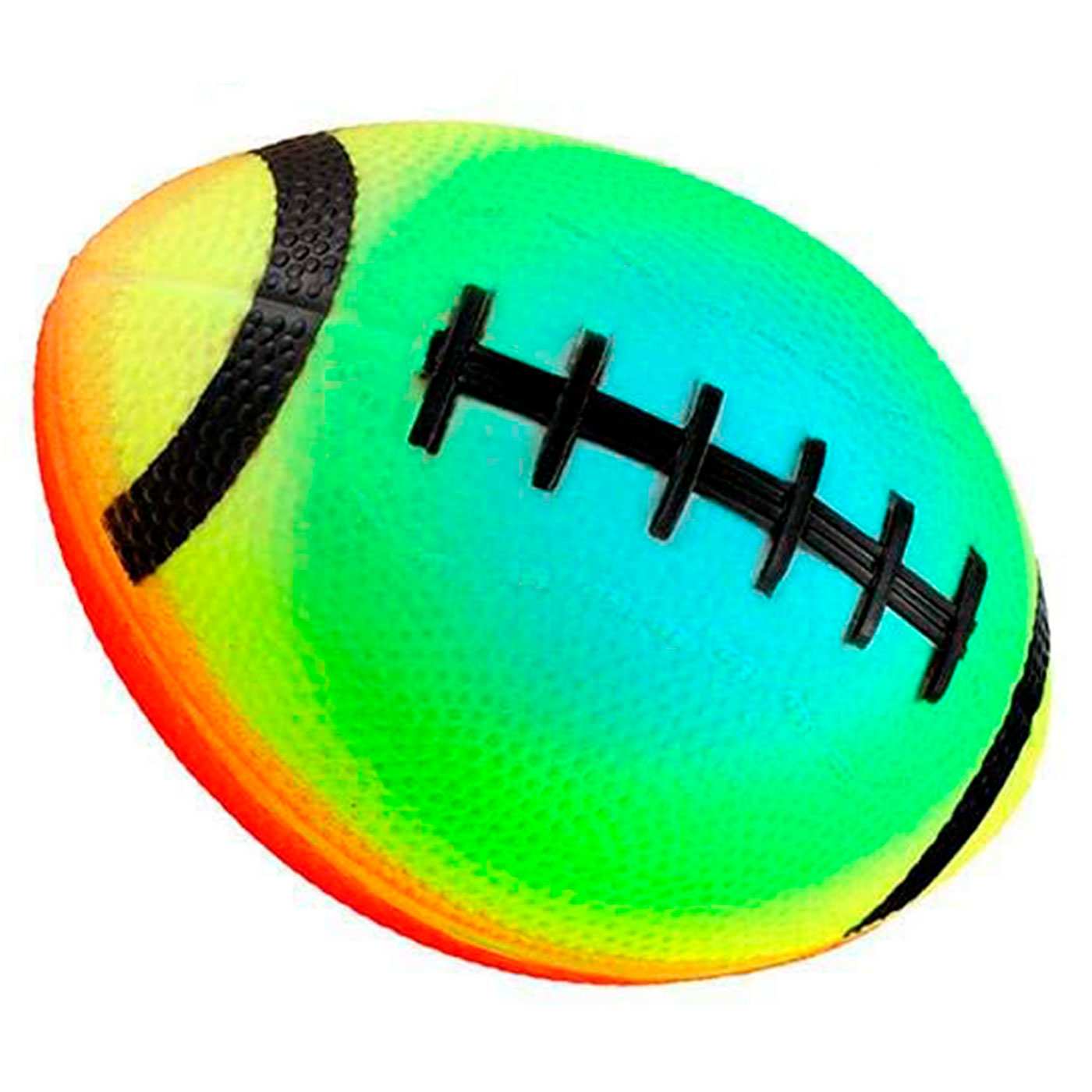 Tradineur - Pelota de rugby hinchable para niños, balón de juguete infantil con válvula de inflado, playa, piscina, verano (Multicolor, 20 cm)