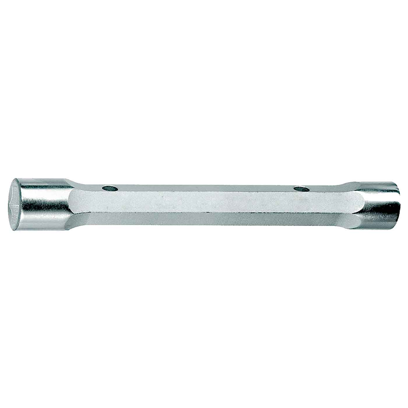 Tradineur - Llave de Tubo recto - Fabricación en acero - 16 x 17 mm - 6 lados - sujeción extraíble - Llave tubular de Doble Extremo.