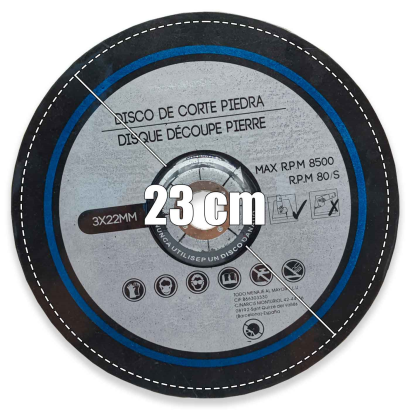 Tradineur - Platos/discos Corte para piedra - 2 Unidades - Disco para corte de piedra, hormigón, ladrillo - Accesorio de herramienta - Diámetro 23 cm - 8500 rpm.