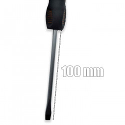 Tradineur - Destornillador plano 4 x 100 mm - herramienta manual - bricolaje y montaje - Punta Magnética - Acero Inoxidable.