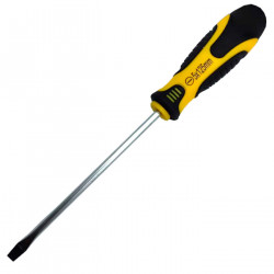 Tradineur - Destornillador Plano 4 x 150 mm - herramienta manual - bricolaje y montaje - Punta Magnética - Acero Inoxidable.