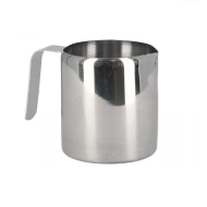 Jarra de leche de acero inoxidable 500 ml, lechera, taza espuma de leche para café, recipiente para calentar 9 x 12 x 8 cm, cocina, apta para lavavajillas, modelo aleatorio