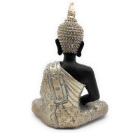 Tradineur - Figura de Buda sentado de resina "Dhyana Mudra", estatua decorativa, regalo original, meditación, relajación, 27 x 21 x 10 cm