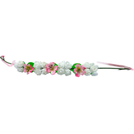 Tradineur - Corona de flores - Diseño único - boda, fiesta, fotografía, compromiso, graduación, fiesta, concurso de belleza - Color blanco y rosa - Ø 20 cm.