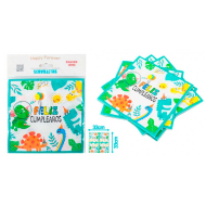 Pack de 12 servilletas infantiles de papel decoradas, feliz cumpleaños, dinosaurios, verde, niños, fiestas, celebraciones, 33 x 33 cm