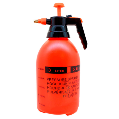 Tradineur - Botella pulverizar, sulfatar, 3 litros. Bomba de presión/vaporización con pulverizador, boquilla de latón ajustable, jardinería, riego de flores y plantas, limpieza, color aleatorio