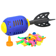 Tradineur - Juego splash rocket con 50 globos de agua, cohete loco, juguete de agua para exterior, verano, niños, 27 x 9 cm, color aleatorio