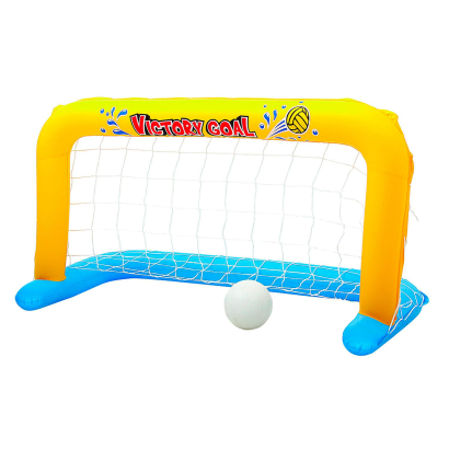 Tradineur - Portería de waterpolo hinchable con pelota, flotante, inflables para piscina, diversión, verano, 76 x 142 cm, diseño aleatorio