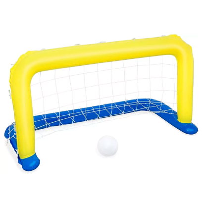 Tradineur - Portería de waterpolo hinchable con pelota, flotante, inflables para piscina, diversión, verano, 76 x 142 cm, diseño aleatorio