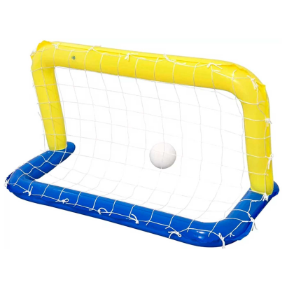 Tradineur - Portería de waterpolo hinchable con pelota, flotante, inflables para piscina, diversión, verano, 76 x 142 cm, diseño aleatorio