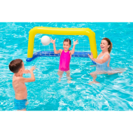 Tradineur - Portería de waterpolo hinchable con pelota, flotante, inflables para piscina, diversión, verano, 76 x 142 cm, diseño aleatorio