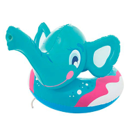 Tradineur - Flotador infantil hinchable elefante con pulverizador en la trompa 69 x 61 cm, anillo, asiento natación niños con bomba manual, playa y piscina, 3-6 años, color aleatorio