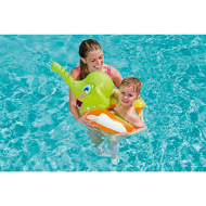 Tradineur - Flotador infantil hinchable elefante con pulverizador en la trompa 69 x 61 cm, anillo, asiento natación niños con bomba manual, playa y piscina, 3-6 años, color aleatorio